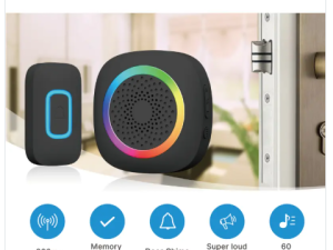 Wireless Doorbell With RGB Colorful Indicator